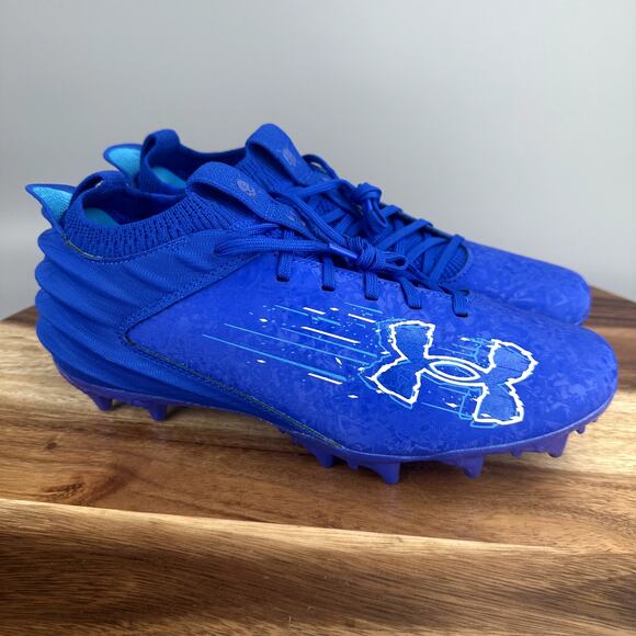 Under Armour Blur 2 MC Suede Blue Football Cleats 3027978-400 Men’s Size 15 - Picture 1 of 7